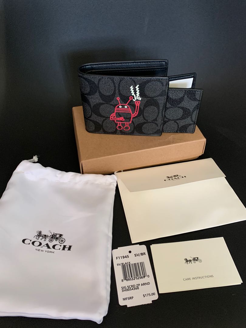 Instock Coach Men Robot Patterned Short Wallet Men s Fashion