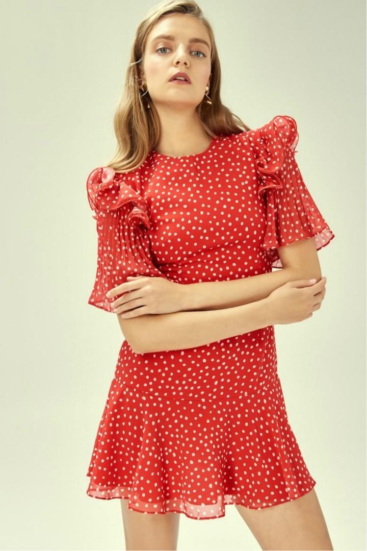 Red and polka dot dress store