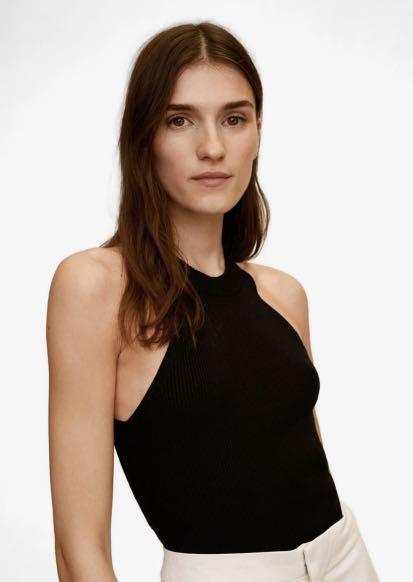 Mango Knit Halter Top, Women's Fashion, Tops, Sleeveless on Carousell