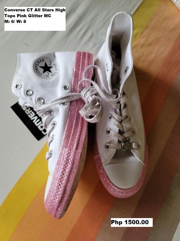pink glitter high top sneakers