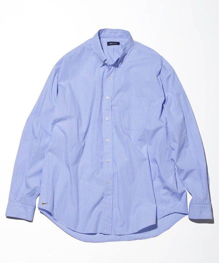 NAUTICA MEN'S BIG SILHOUETTE BD SHIRT Blue Stripe Ah.h, 男裝, 外套