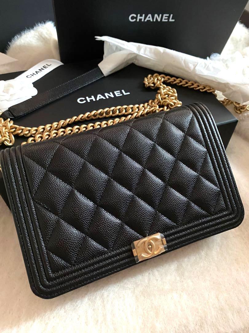 Chanel Leboy Wallet On Chain WOC Caviar Black GHW