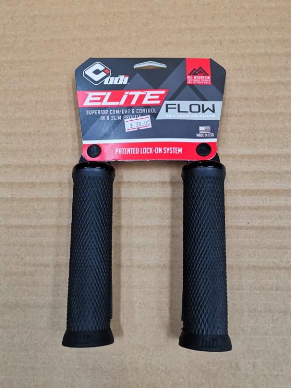 ODI Elite Flow Lock On Handlebar Grips (Black), Sports Equipment
