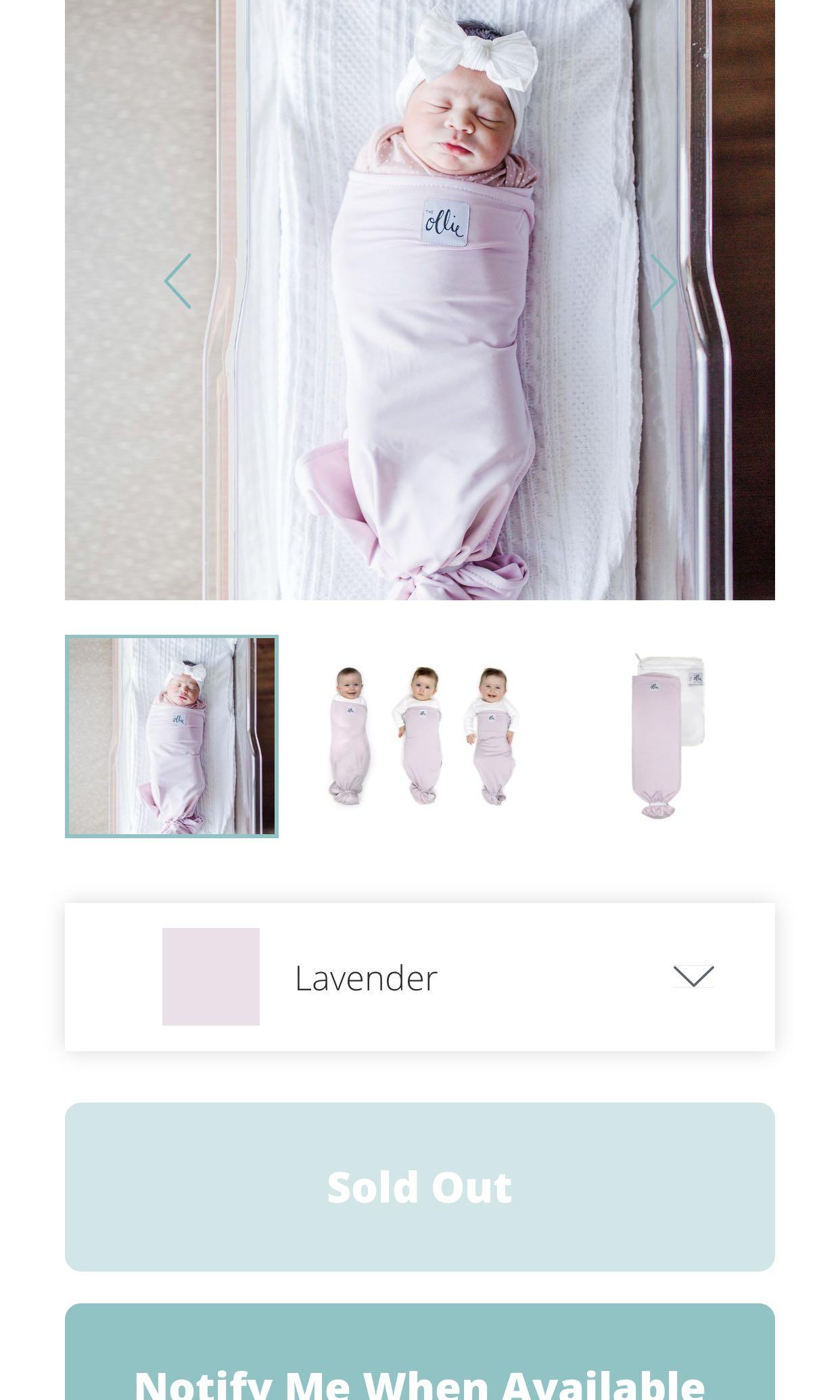 Ollie swaddle lavender sales