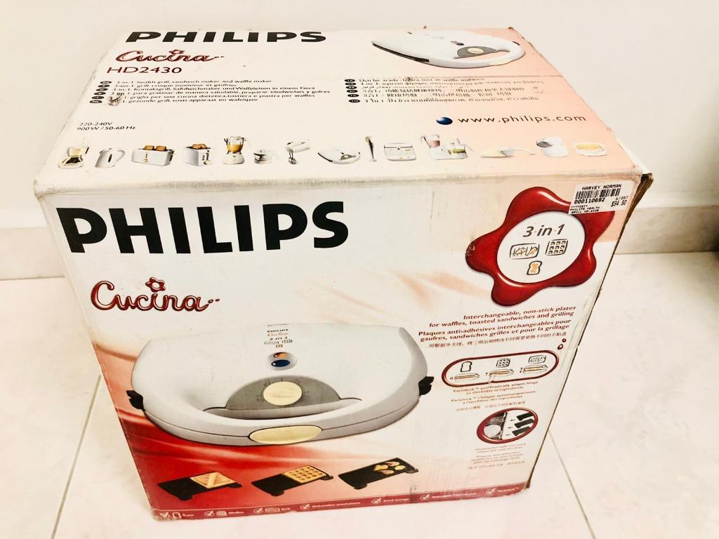 Philips Cucina HD2430 Sandwich Maker 3 in 1, TV & Home Appliances