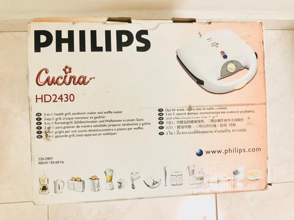 Philips Cucina HD2430 Sandwich Maker 3 in 1, TV & Home Appliances