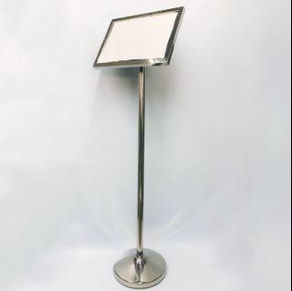 Sign Stand with A3 Frame (Landscape) Single Side Slanted Poster Menu Pole