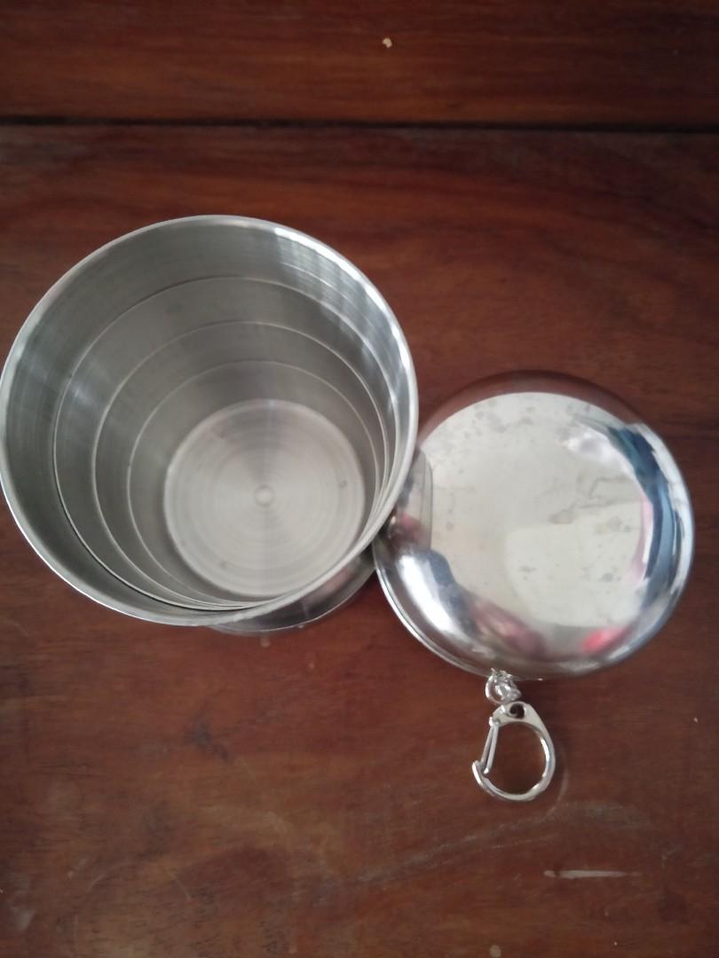 stainless steel collapsible cup (Category: Food Organization & Storage) located in Makati City. Submitted by dame28 (Listing ID 1046956319, Image 2). Description: stored item.never used.weight: heavy.with box.pay thry gcash.tnx.