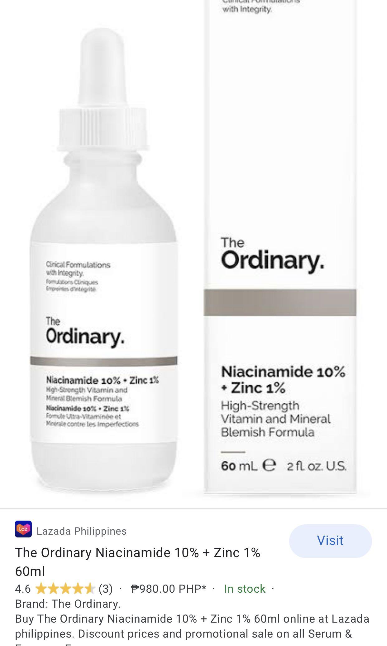 Supersized The Ordinary Niacinamide 10 Zinc 1 60ml Beauty Personal Care Face Face Care On Carousell Supersized The Ordinary Niacinamide 10 Zinc 1 60ml Beauty Personal Care Face Face Care On Carousell