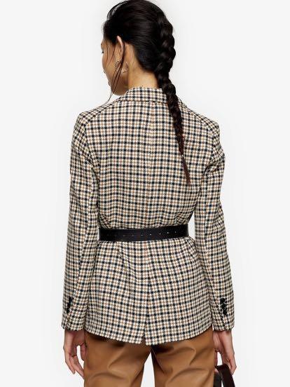 Topshop tartan blazer best sale
