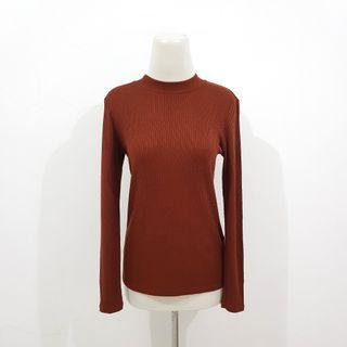 Uniqlo Knit Turtle Neck Maroon Rajut Turtleneck