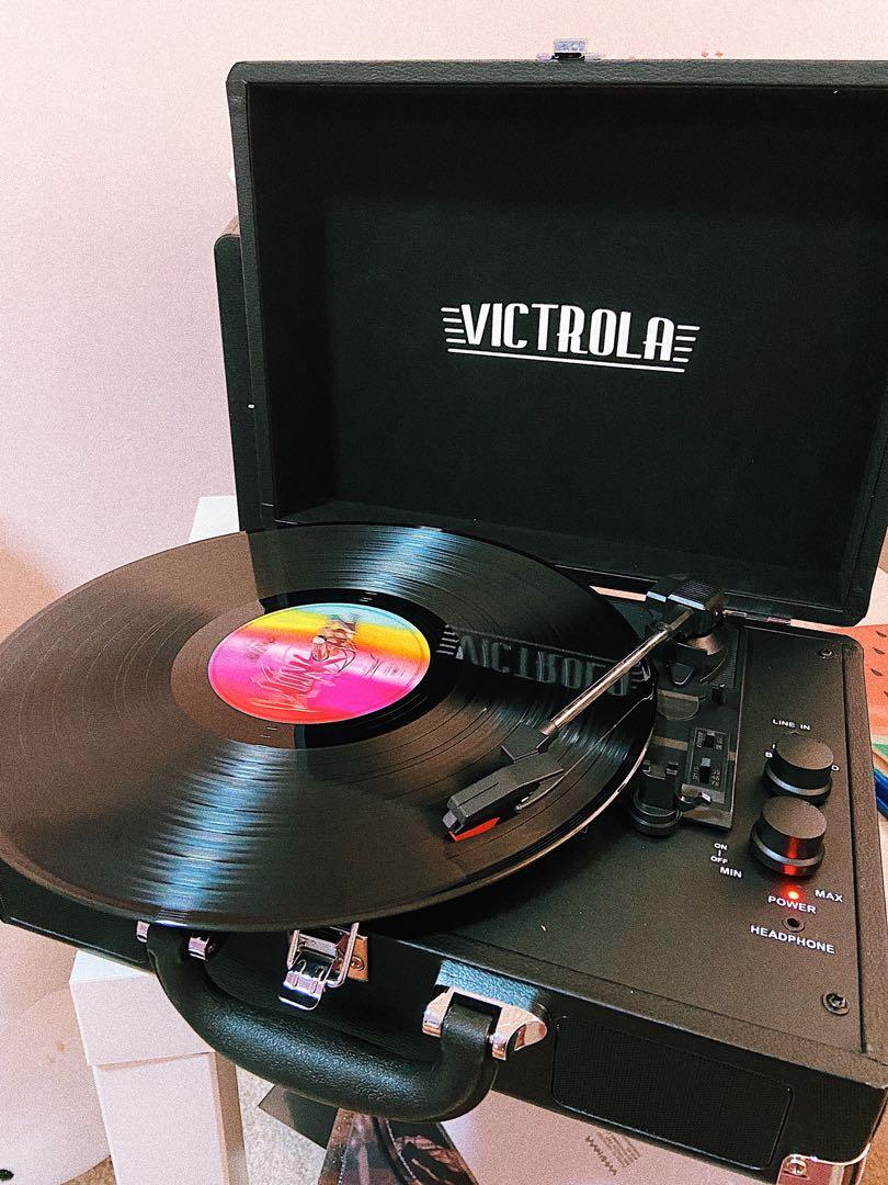 Victrola Portable Bluetooth Turntable Vinyl Record Player, Audio