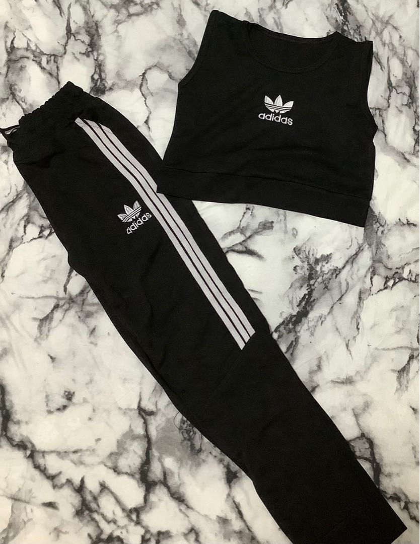 Adidas crop top and pants set 2025