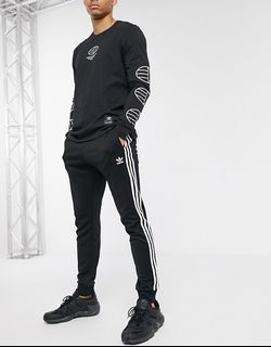 adidas originals superstar 3 stripe joggers