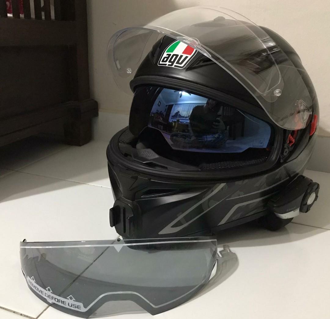 AGV K5 S M Size Tornado Matte Black Silver Motorcycles