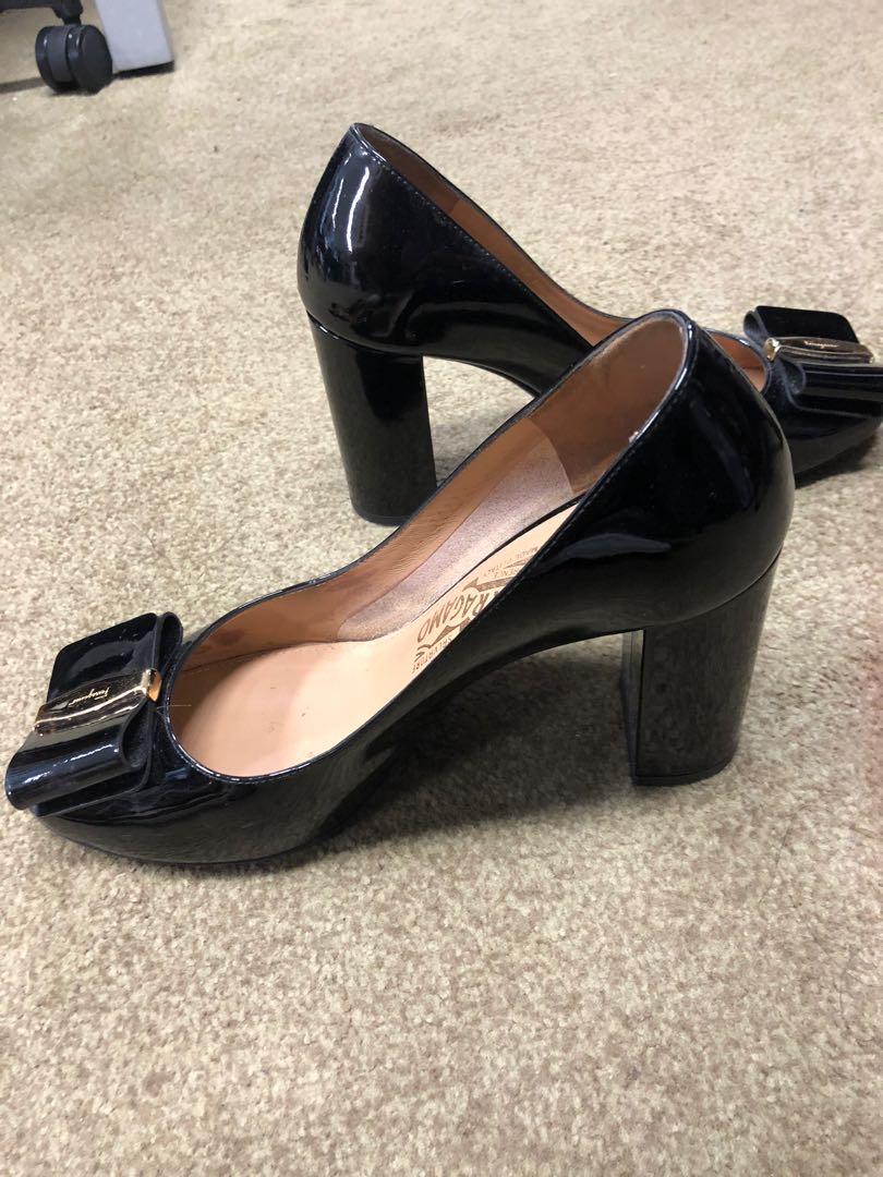 Ferragamo block sales heel