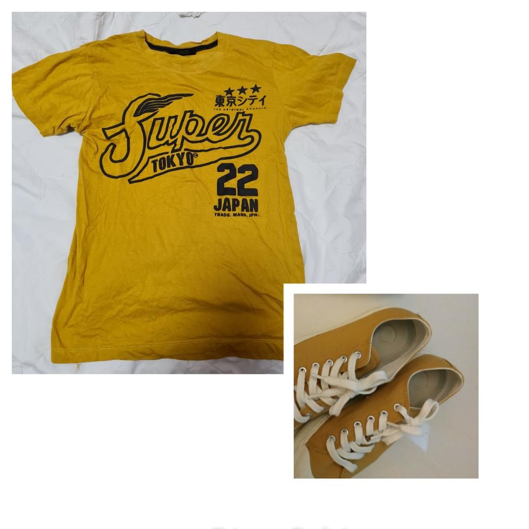 Bn Musturd Yellow New T Shirt Auper And Japan 22 W Matching Canvas Pair Like Converse Shoes Tie Lace Women S Fashion Clothes Tops On Carousell Bn Musturd Yellow New T Shirt Auper And Japan 22 W Matching Canvas Pair Like Converse Shoes Tie Lace Women S Fashion Clothes Tops On Carousell