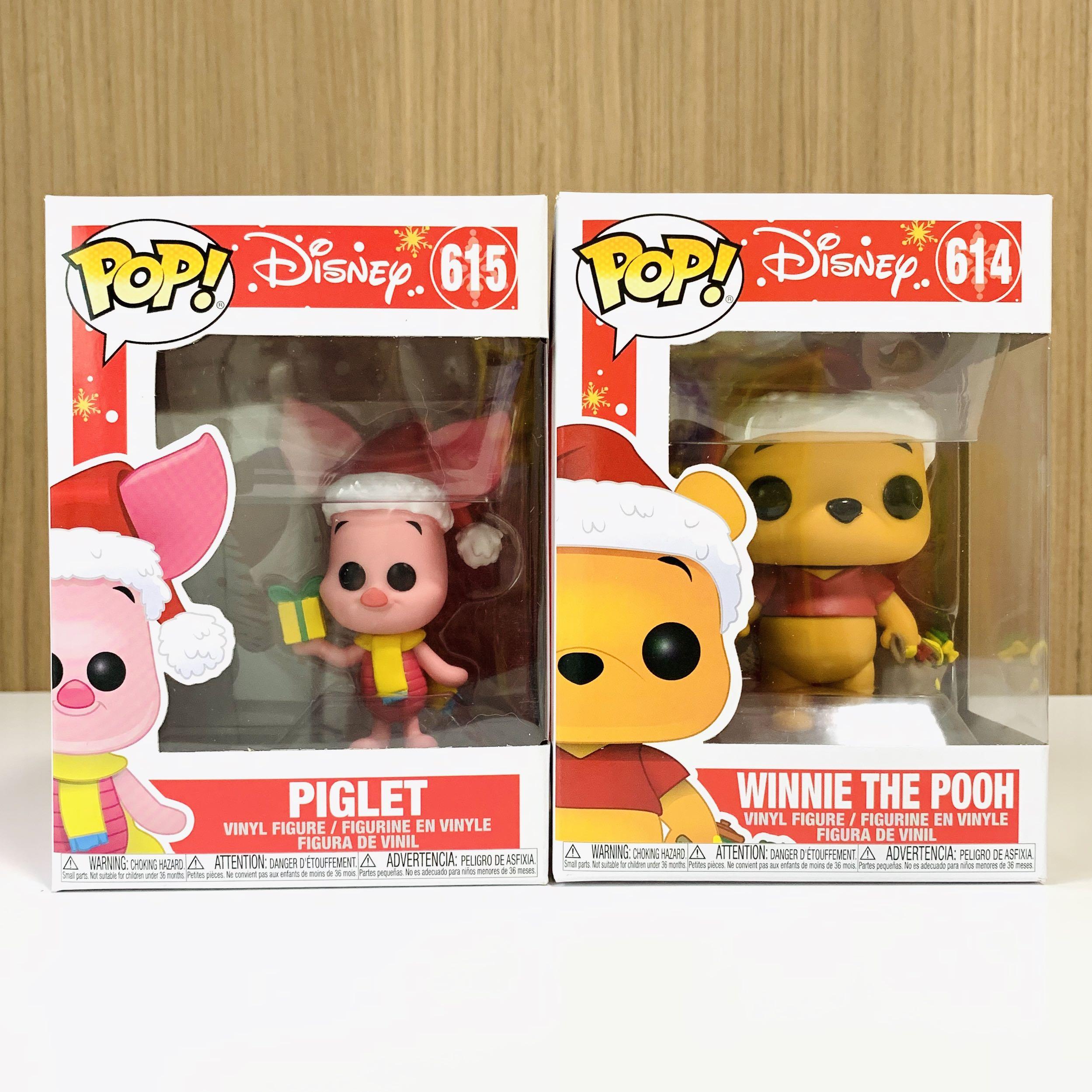 BNIB Set of 2 Pooh #614 and Piglet #615 Funko Pop Christmas Holiday Edition  Collection