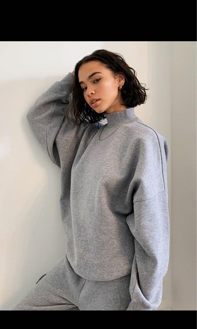 Cozyaf boyfriend mock sweatshirt outlet