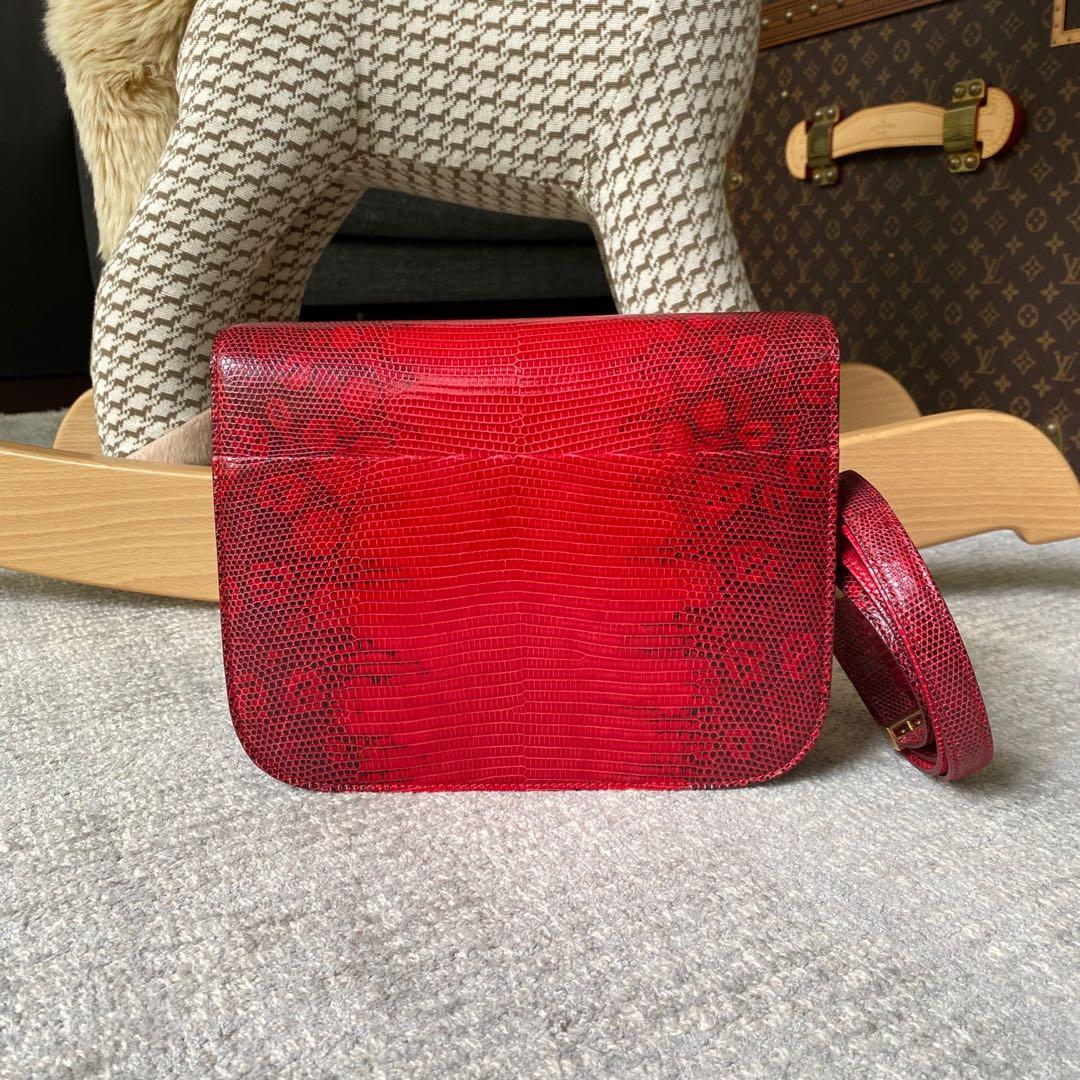 Celine Red Python Medium Classic Box Shoulder Bag Celine