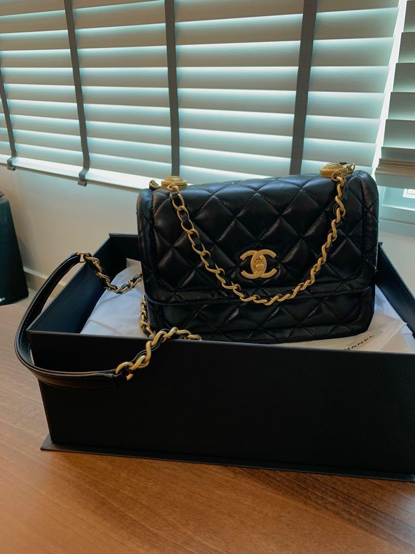 New 2020 Chanel Clutch with Chain Button Tofu Bag Unboxing and Review   YouTube