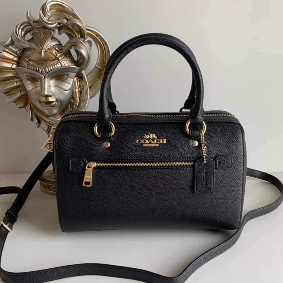 COACH MINI ROWAN BLACK DEBOSSED, Luxury, Bags & Wallets on Carousell