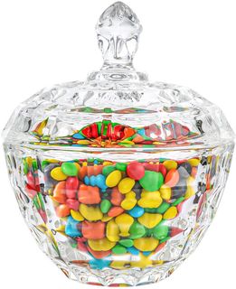Comsaf Glass Candy Dish With Lid Decorative Candy Bowl Crystal Covered Storage Jar Pack Of 1 Transparent Tg Tg Bl Dg Xz3 S Cr Electronics Others On Carousell