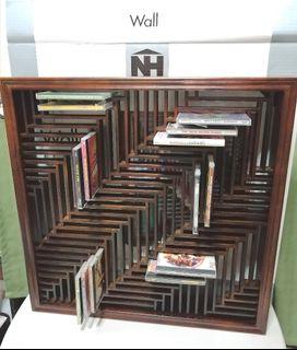 Decorative 81 Pieces CD Wall Storage Rack Sturdy Wood Construction