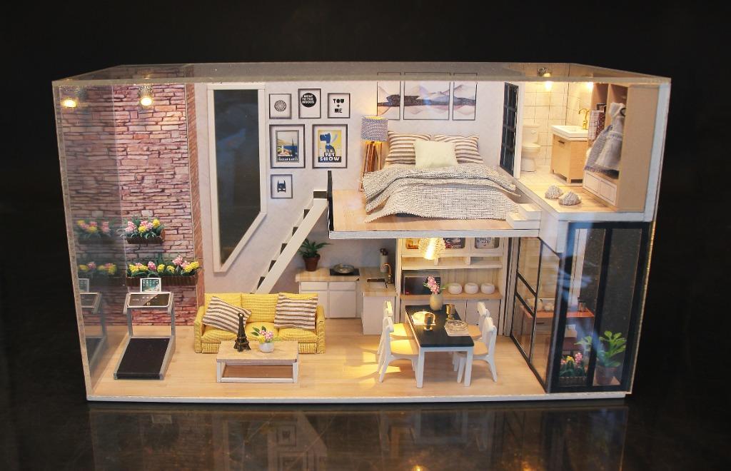 Diy miniature deals loft dollhouse