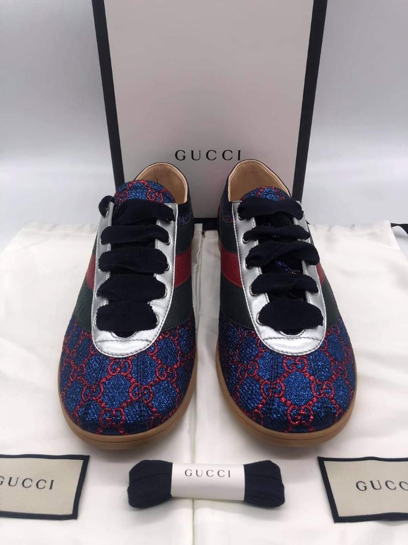 GUCCI FALACER LUREX WITH SIGNATURE WEB SHOE SNEAKERS