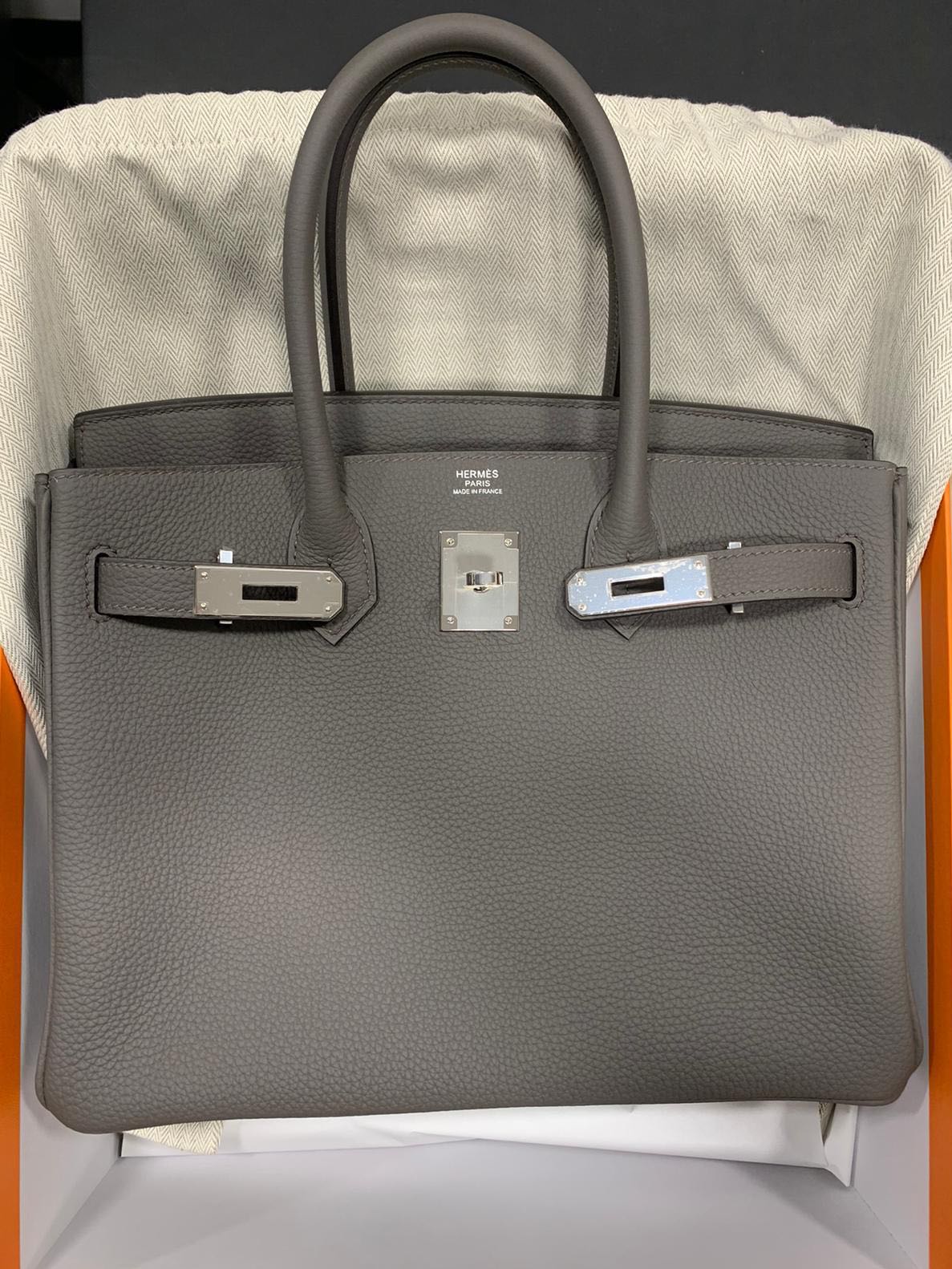 Hermes Birkin 30 Gris Etain in PHW, Luxury, Bags & Wallets on