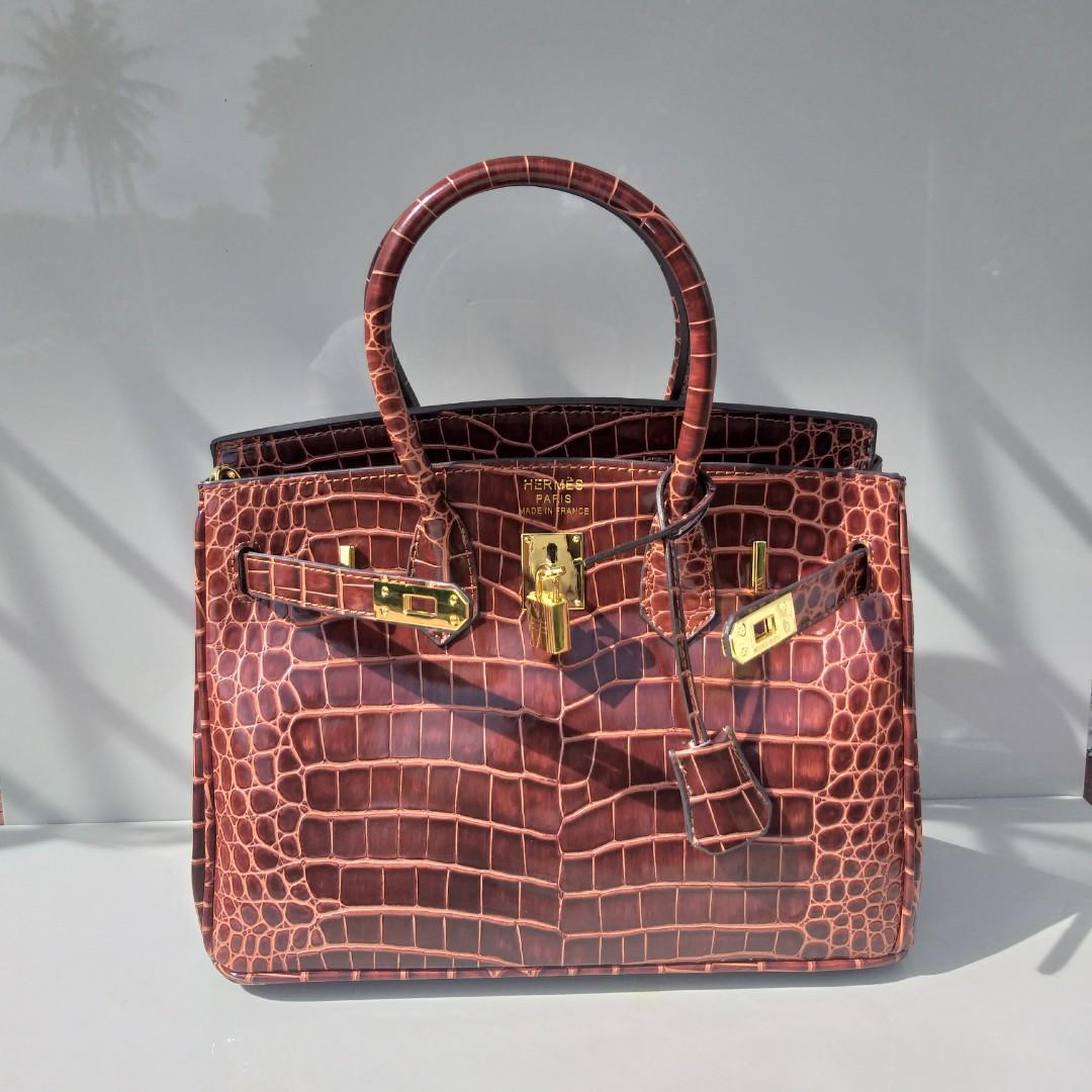 HERMES BIRKIN 30cm BROWN CROCODILE LEATHER BAG, Luxury, Bags