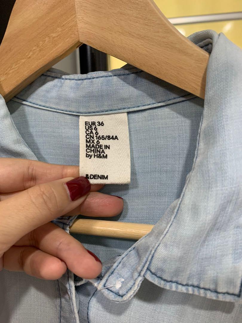 H and m top denim shirt dress
