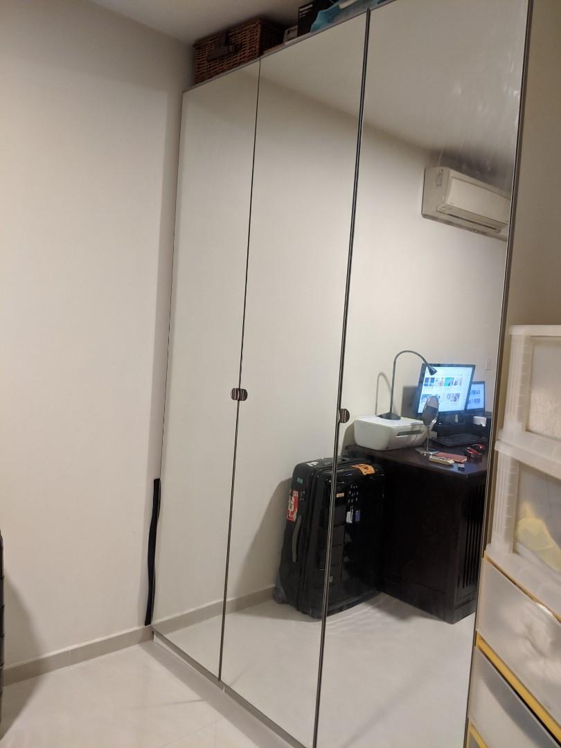 Final Offer To Collect By 18 Dec 2020 Ikea 3 Doors Mirror Wardrobe Furniture Shelves Drawers On Carousell