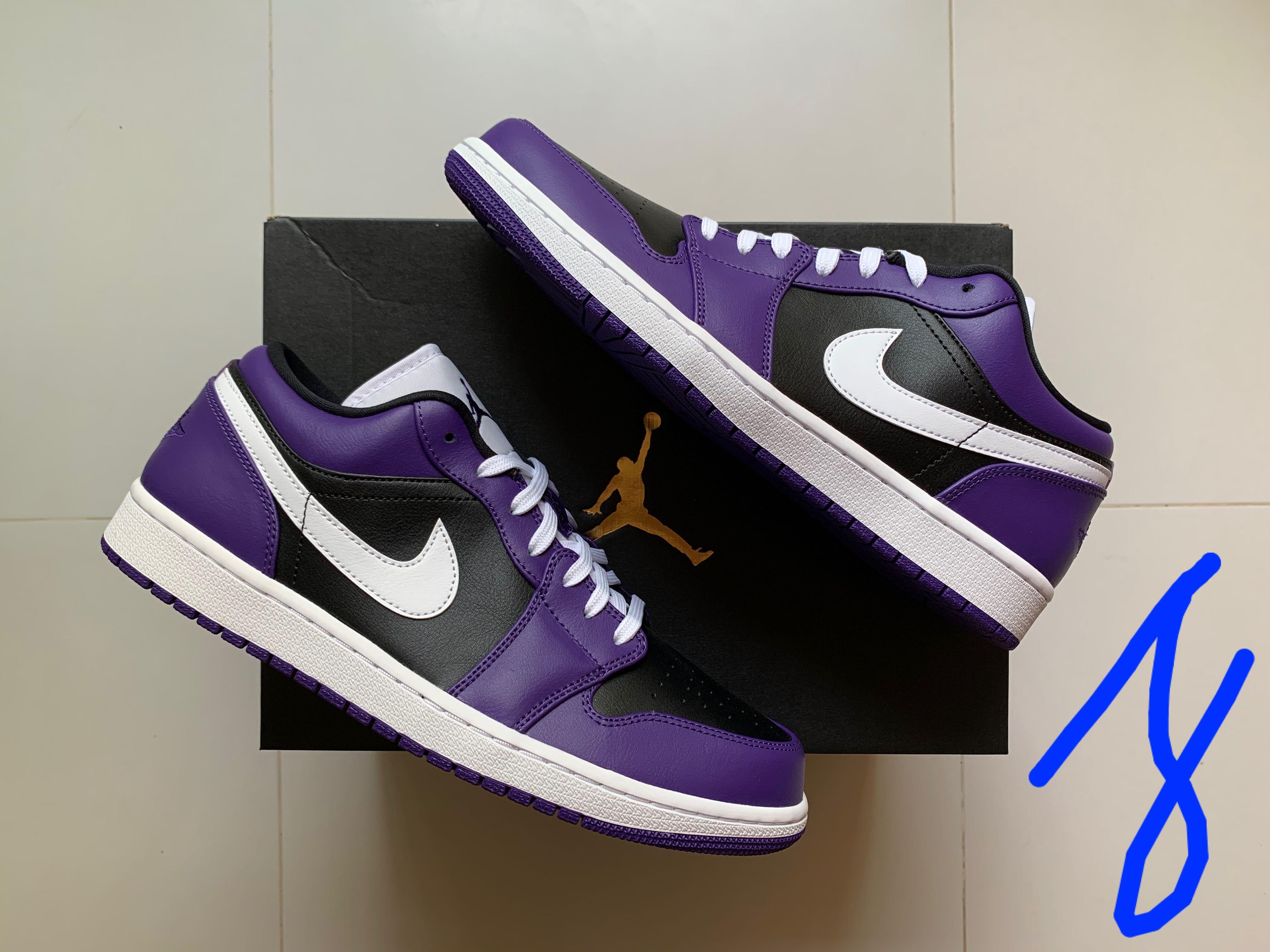Air Jordan 1 Low Court Purple Black Us 11 Rare Men S Fashion Footwear Sneakers On Carousell