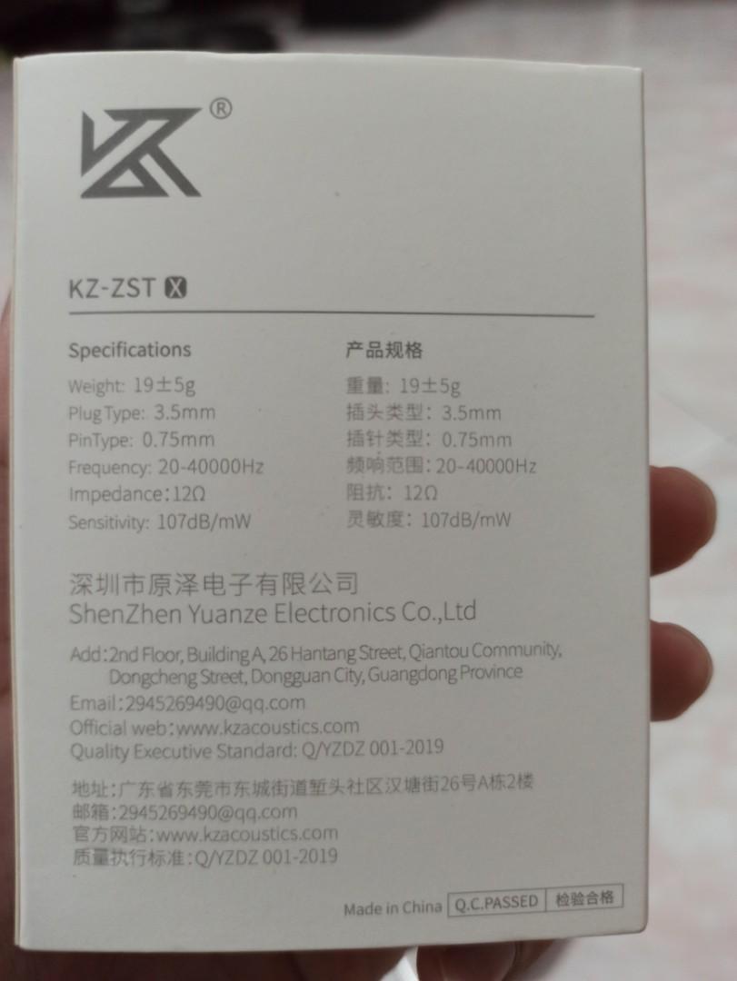 Kz zst x 2025 specs