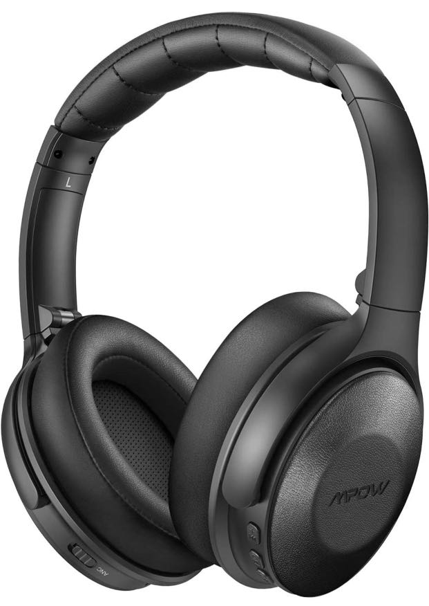 Mpow Active Noise Cancelling Headphones, Wireless over Ear Folding  Bluetooth Headphones with Mic, Hi-Res Sound, 45H Playtime, Deep Bass,  Memory Foam