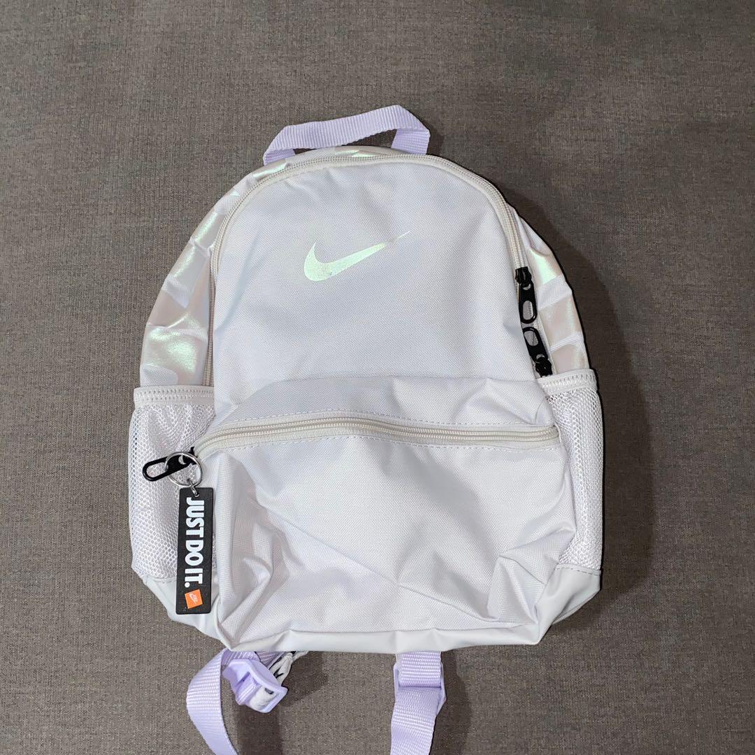 Nike grey and iridescent just do it 2025 mini backpack