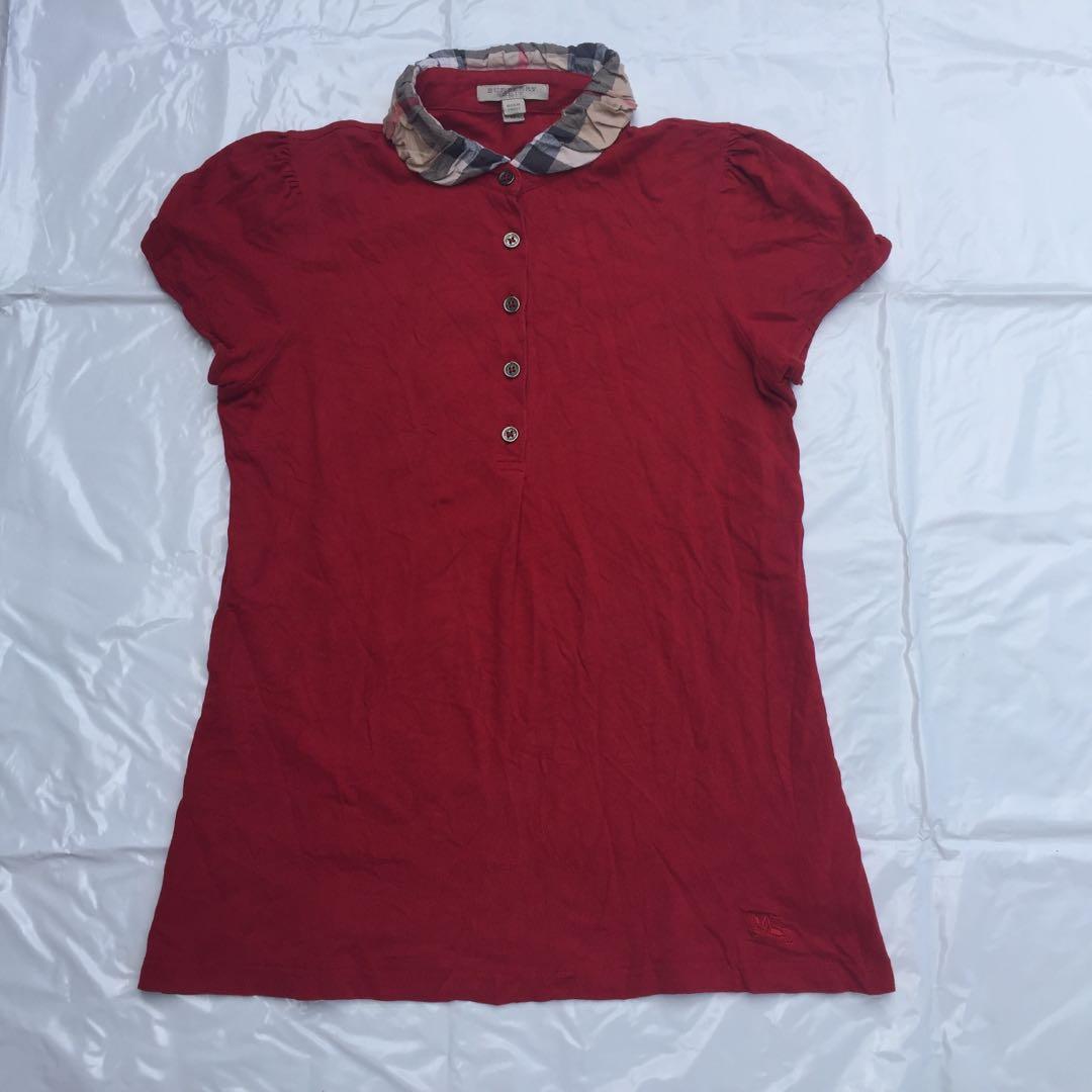 Burberry polo shirt womens red outlet