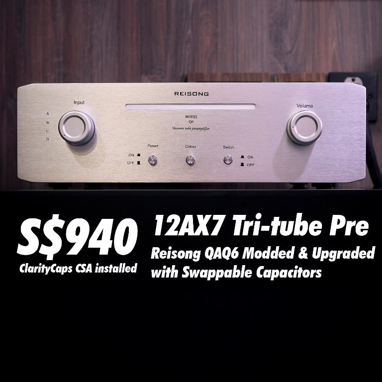 Reisong QAQ6 12AX7 Tritube Preamplifier Modded & Upgraded 4 Ins 2 Outs