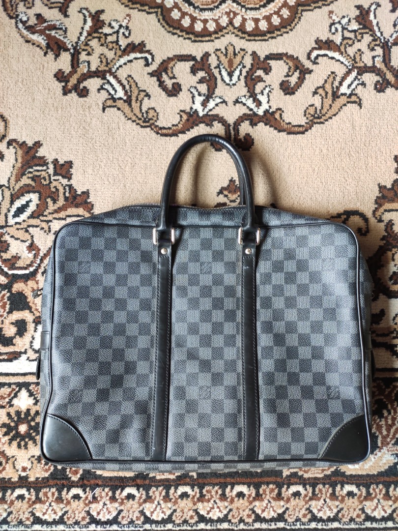 Bag document holder Backpack Travel bag laptop case Louis Vuitton  Brown Leather Cloth ref98686  Joli Closet