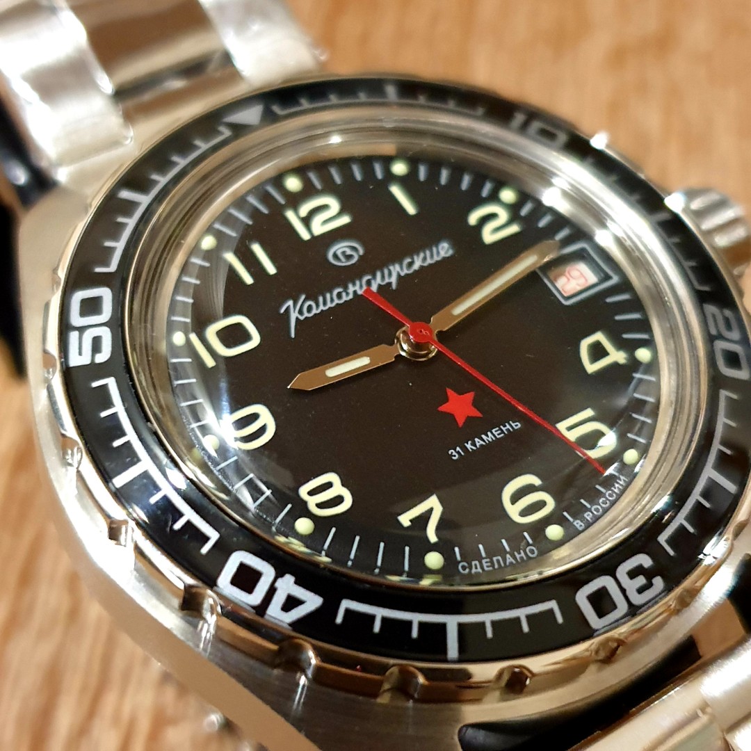 Vostok Komandirskie K65 2431/650541 – Orologio Automatico Militare Russo – 24 Ore, Impermeabile 200m, Produzione Russa - 4