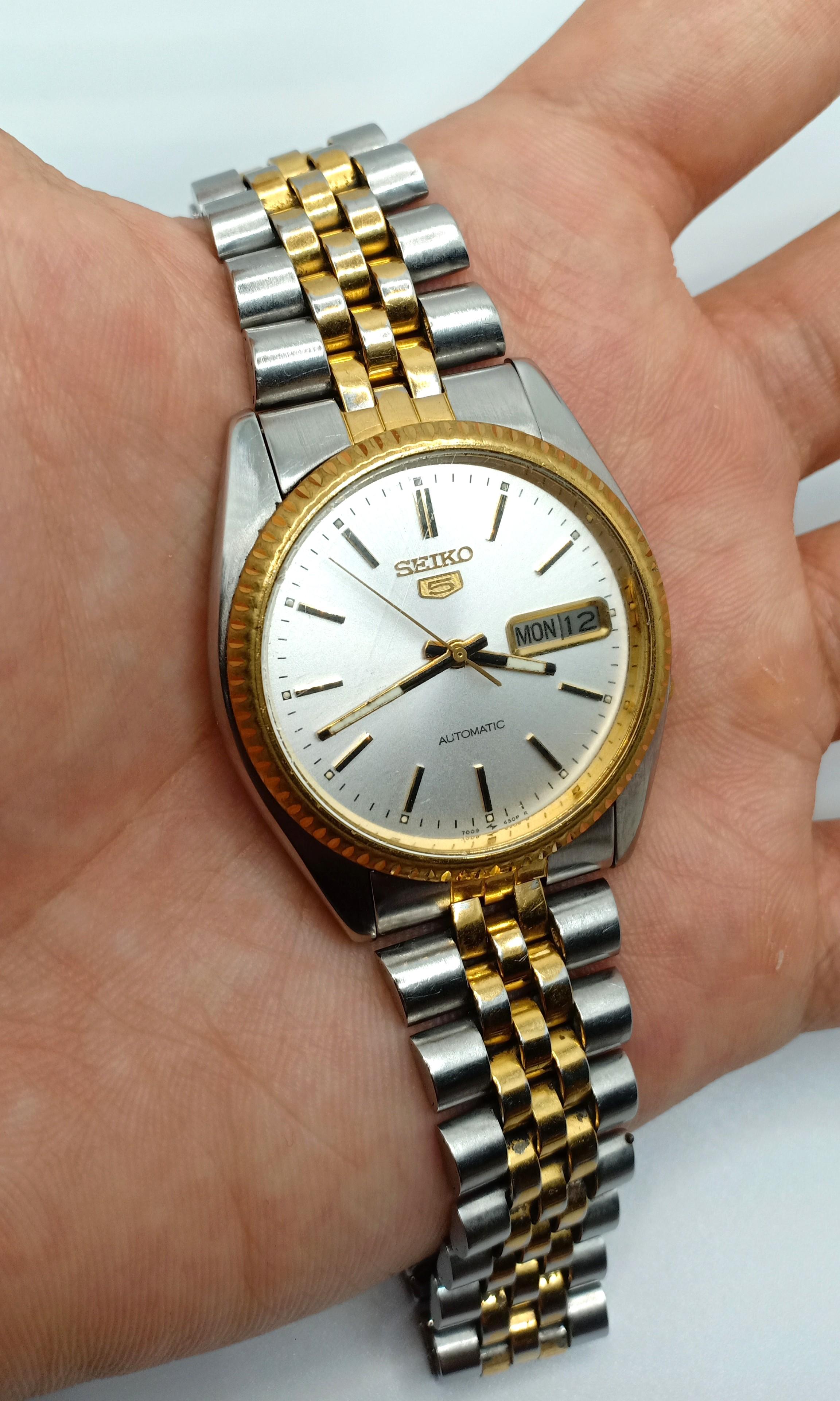 Seiko 5 Rolex Datejust SNXJ90 President Style Automatic Watch Not 