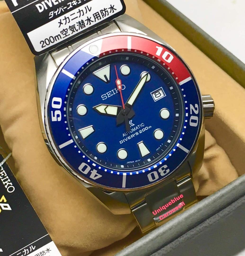 Seiko Sumo SBDC057 Pepsi Prospex Date Scuba Diver Made In Japan