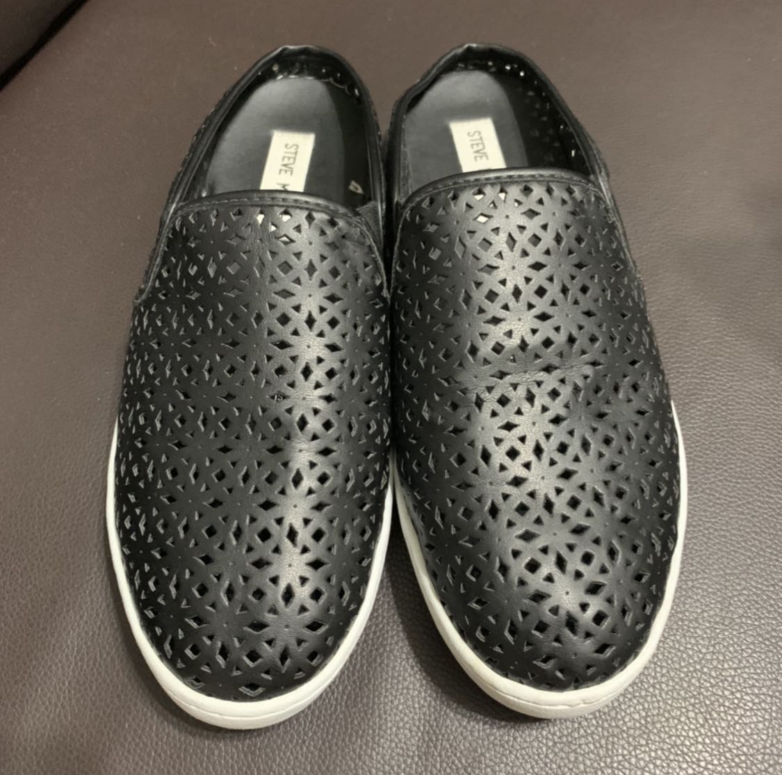 steve madden perforated slip on sneakers