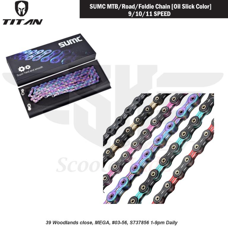 SUMC MTB Road Foldie Chain Oil Slick Color 9 10 11 Speed