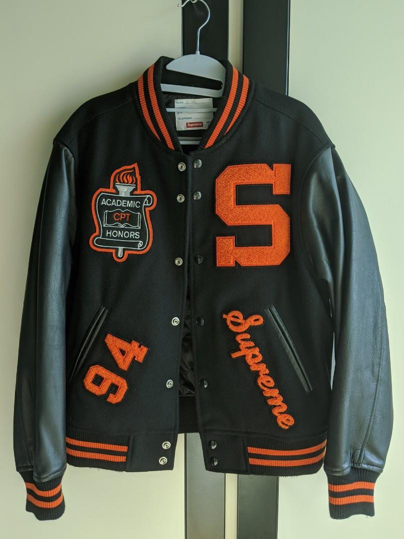 Supreme Team Varsity Jacket Black, 男裝, 外套及戶外衣服- Carousell