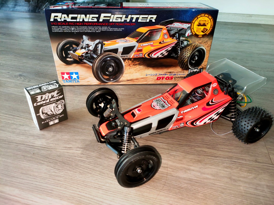 Tamiya 47347 1/10 RC Buggy DT03 Racing Fighter Metallic Chrome Special w/ESC 