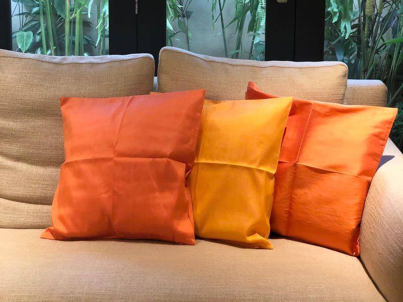 Raw silk shop cushion covers