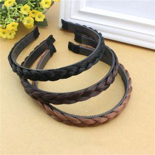 Women Plaited Braided Hair Headband (Black / Dark Brown)